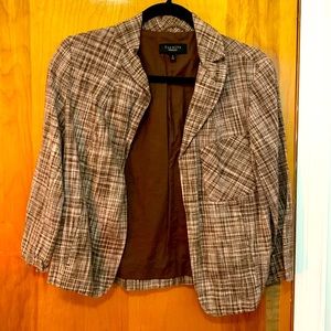 Brown striped formal blazer
